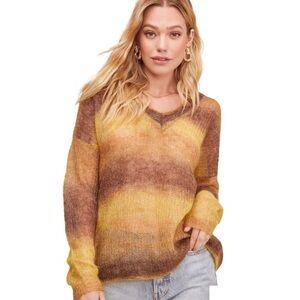 Fate Ombré Mohair Wool Whisper Weight Hoodie Sweater Women’s Small